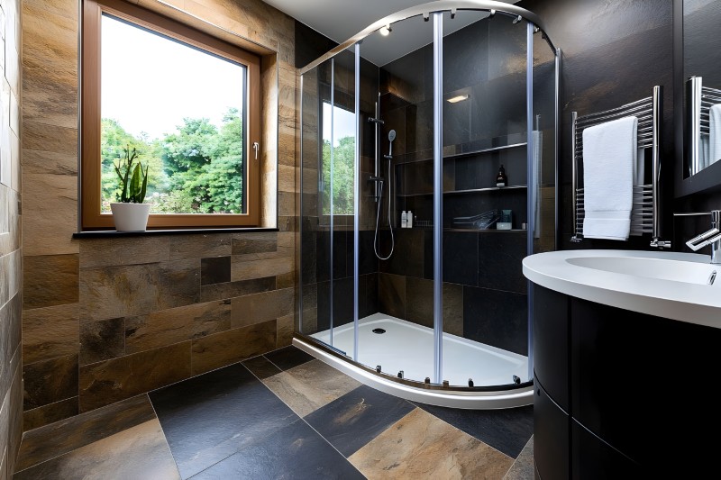 Mała łazienka na poddaszu z prysznicem