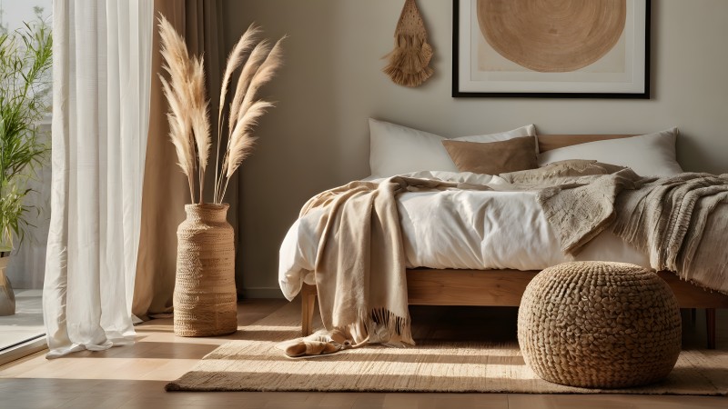 Sypialnia w stylu boho