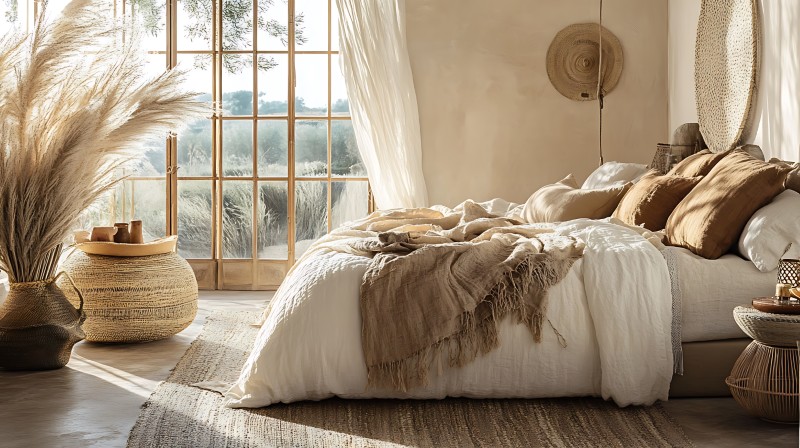 Sypialnia w stylu boho