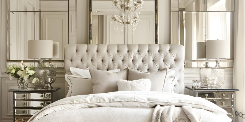 Sypialnia w stylu glamour 