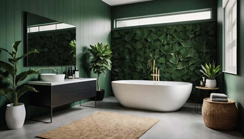 łazienka w stylu urban jungle
