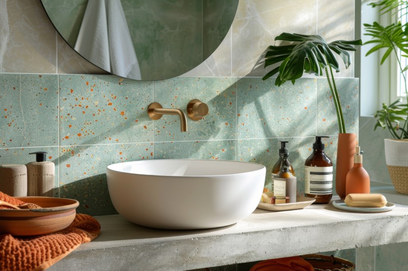 zielona łazienka inspiracje